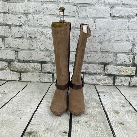 American Rag Taupe Suede Tall Boot Wide Calf - Picture 2 of 4